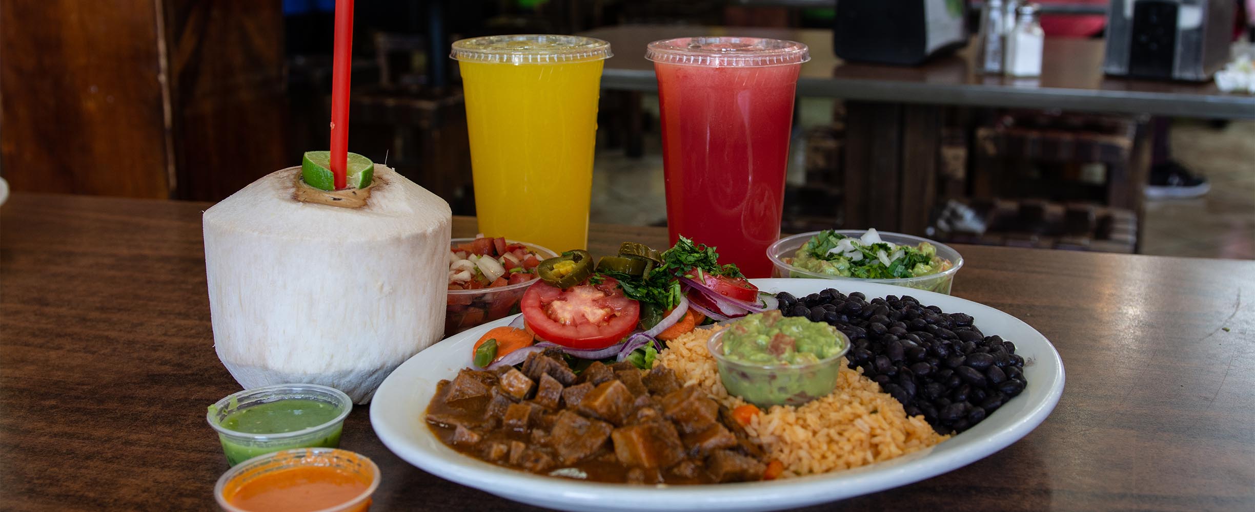 Typical Mexican juices made from scratch are offewred with all of our dishes.